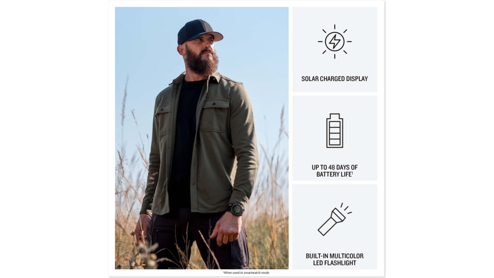 Garmin Tactix 8 Premium Tactical GPS Watch - Solar, 51mm, Black, 010-03407-00