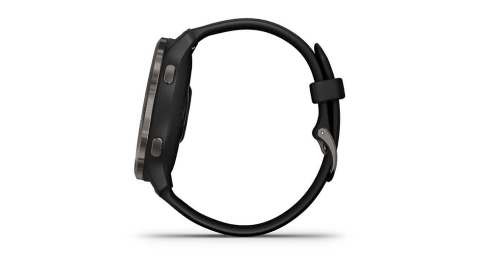 Garmin Venu 2 Watch, Slate Stainless Steel Bezel with Black Case and Silicone Band, Slate/Black, 010-02430-01
