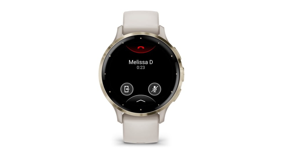 Garmin Venu 3S Watch, Soft Gold Stainless Steel Bezel w/ Ivory Case and Silicone Band, 010-02785-04