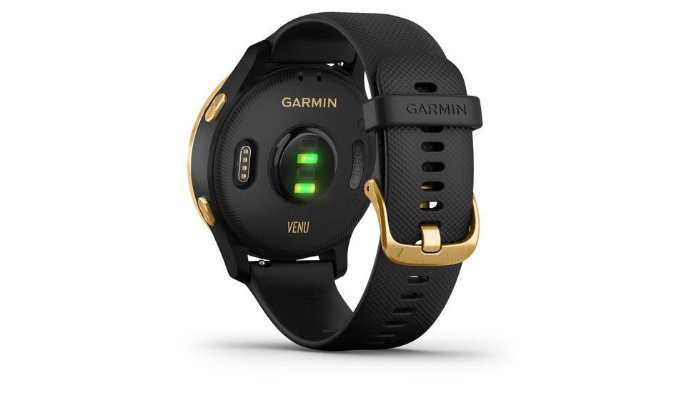 Garmin Venu GPS Smartwatch, Black/Gold, 010-02173-31