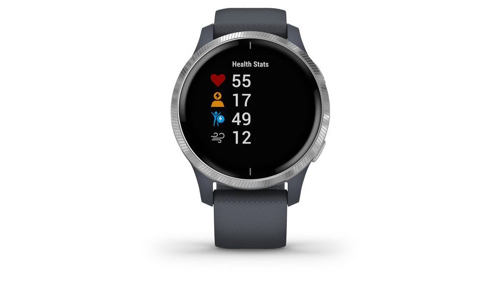 Garmin Venu GPS Smartwatch, Granite Blue/Silver, 010-02173-01
