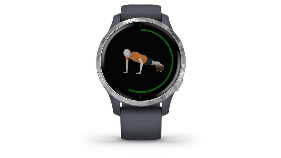 Garmin Venu GPS Smartwatch, Granite Blue/Silver, 010-02173-01