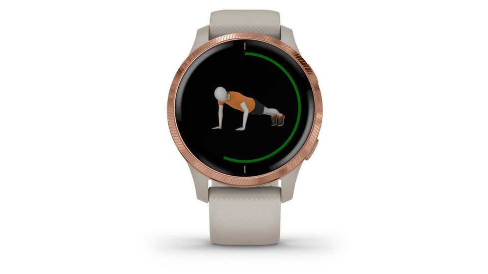 Garmin Venu GPS Smartwatch, Light Sand/Rose Gold, 010-02173-21