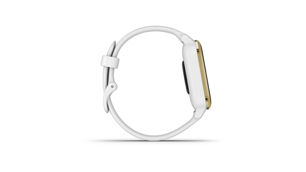 Garmin Venu SQ GPS Smartwatch, Light Gold Aluminum Bezel with White Case and Silicone Band, 010-02427-01