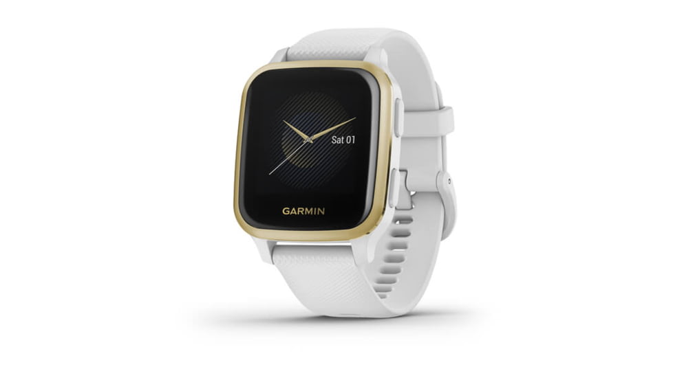 Garmin Venu SQ GPS Smartwatch, Light Gold Aluminum Bezel with White Case and Silicone Band, 010-02427-01
