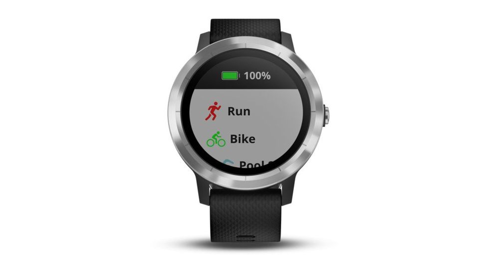 Garmin Vivoactive 3, English Only, Silicone, Black/Black/Stainless Steel 010-01769-01