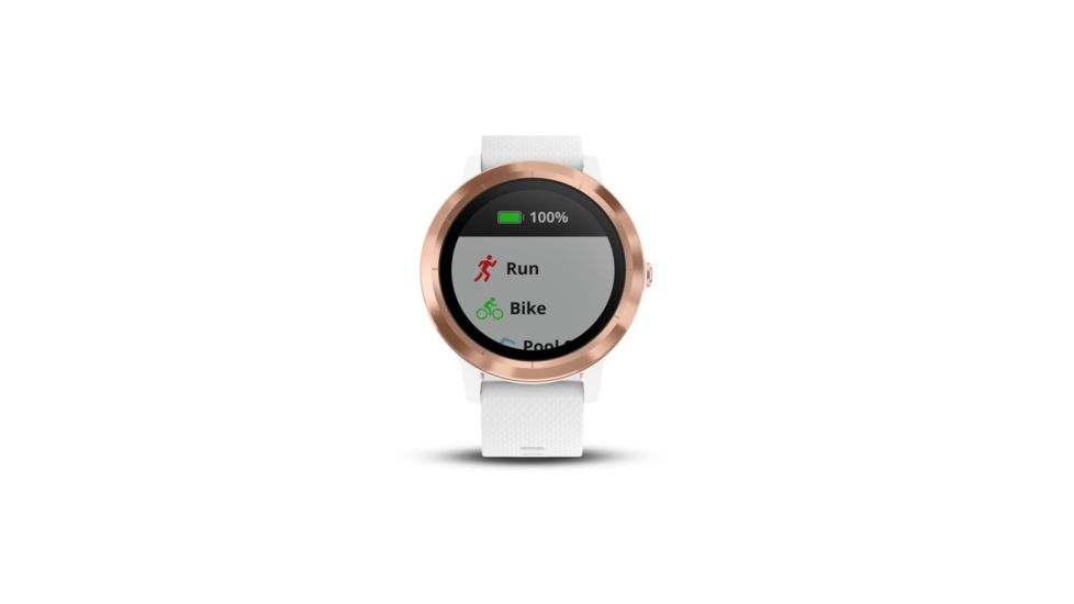 Garmin Vivoactive 3, English Only, Silicone, White/Rose Gold 010-01769-09