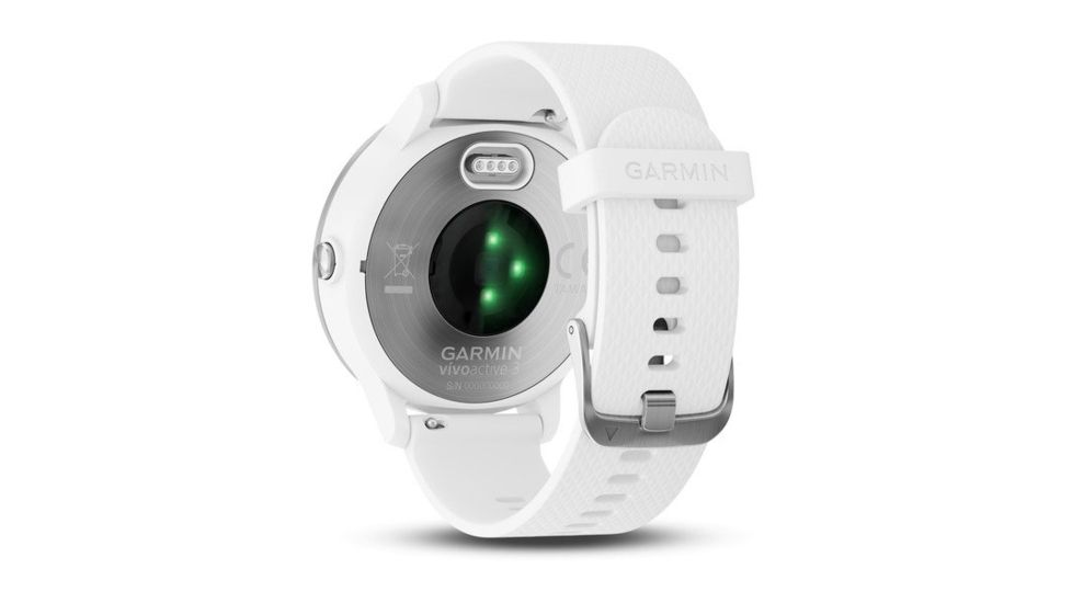 Garmin Vivoactive 3, English Only, Silicone, White/White/Stainless Steel 010-01769-21