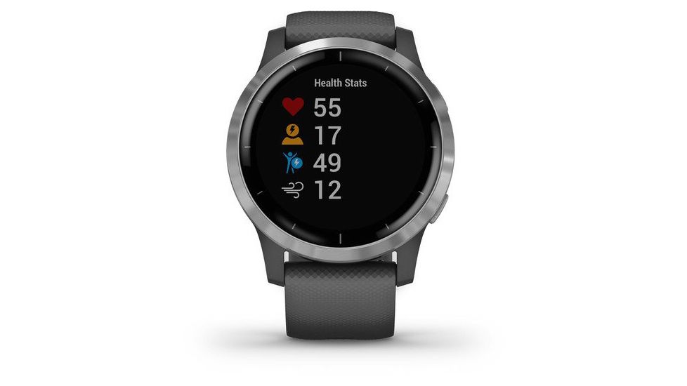 Garmin Vivoactive 4 GPS Smartwatch, Shadow Gray/Silver, 010-02174-01