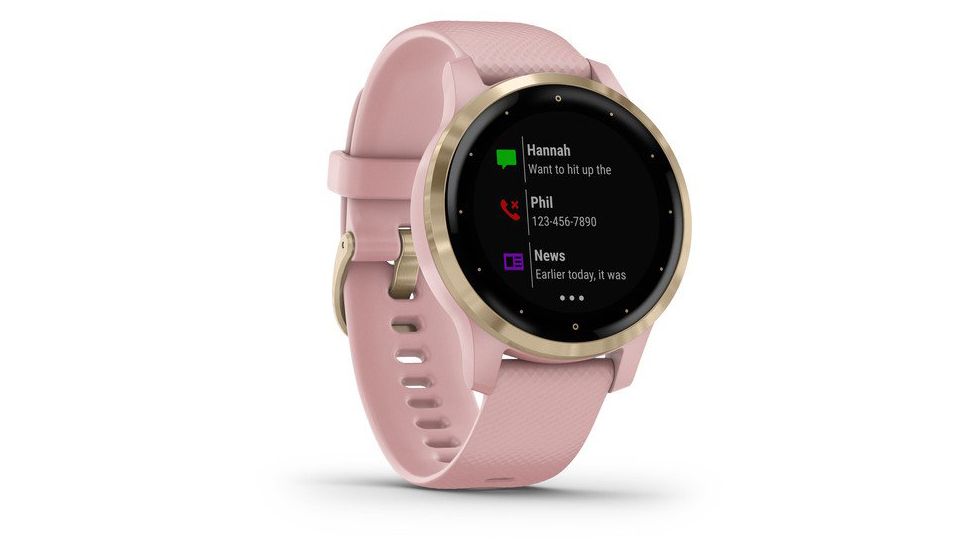 Garmin Vivoactive 4S GPS Smartwatch, Dust Rose/Light Gold, 010-02172-31