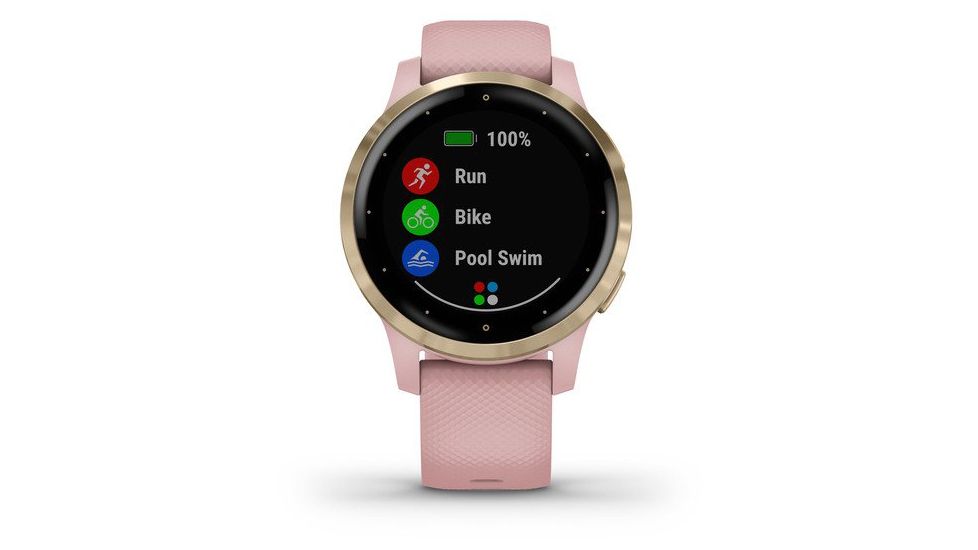 Garmin Vivoactive 4S GPS Smartwatch, Dust Rose/Light Gold, 010-02172-31