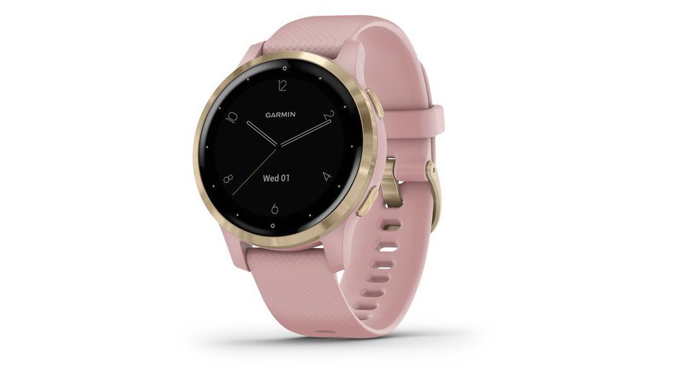 Garmin Vivoactive 4S GPS Smartwatch, Dust Rose/Light Gold, 010-02172-31