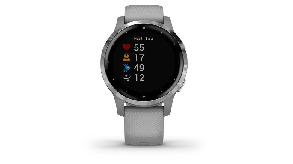 Garmin Vivoactive 4S GPS Smartwatch, Powder Gray/Silver, 010-02172-01
