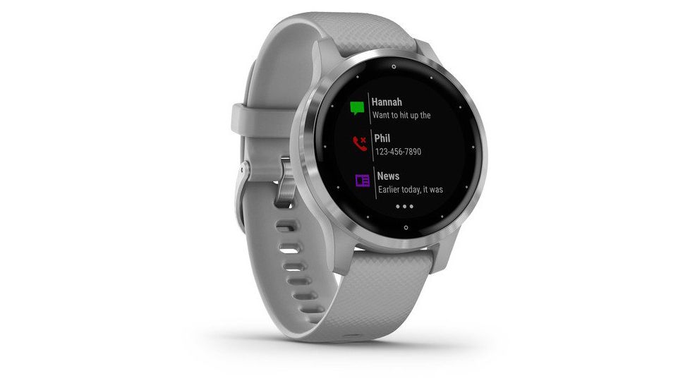 Garmin Vivoactive 4S GPS Smartwatch, Powder Gray/Silver, 010-02172-01