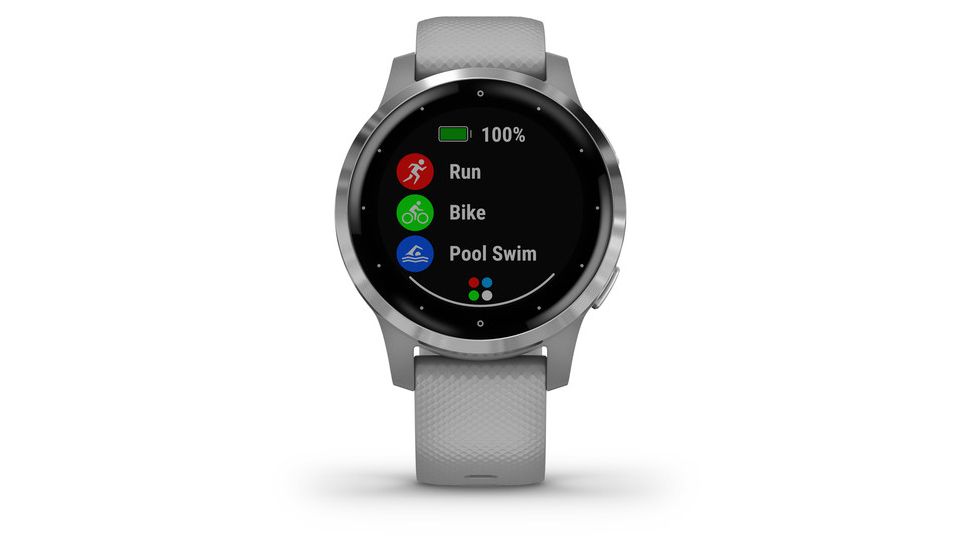 Garmin Vivoactive 4S GPS Smartwatch, Powder Gray/Silver, 010-02172-01