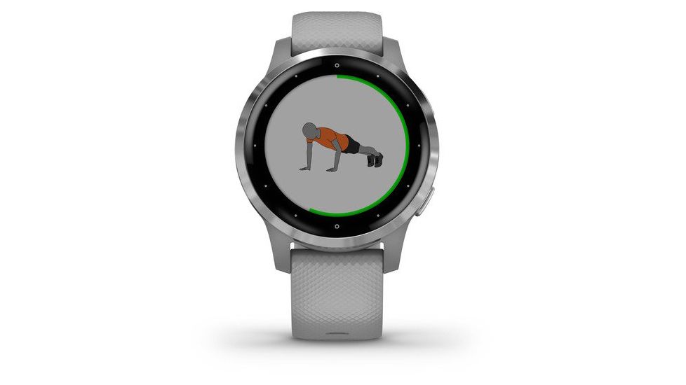 Garmin Vivoactive 4S GPS Smartwatch, Powder Gray/Silver, 010-02172-01