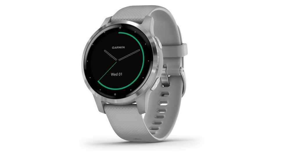 Garmin Vivoactive 4S GPS Smartwatch, Powder Gray/Silver, 010-02172-01