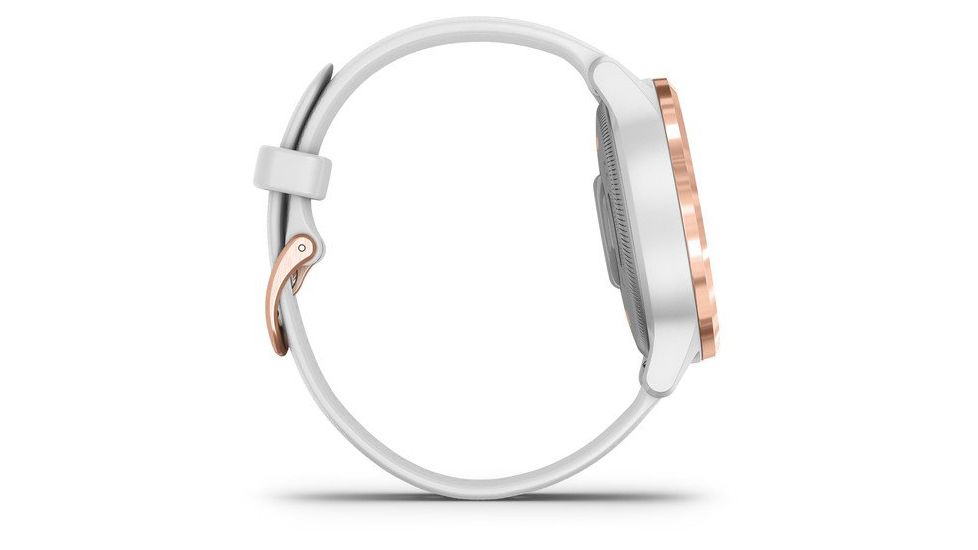 Garmin Vivoactive 4S GPS Smartwatch, White/Rose Gold, 010-02172-21