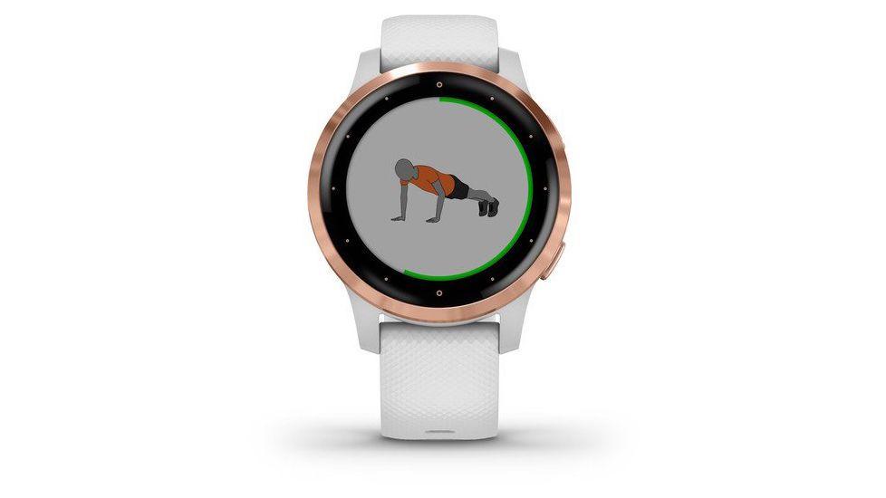 Garmin Vivoactive 4S GPS Smartwatch, White/Rose Gold, 010-02172-21