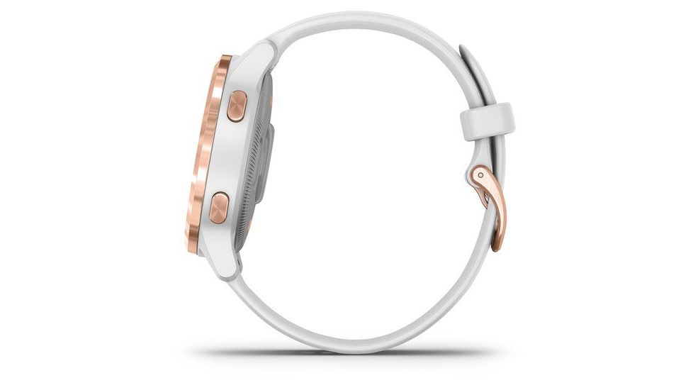 Garmin Vivoactive 4S GPS Smartwatch, White/Rose Gold, 010-02172-21