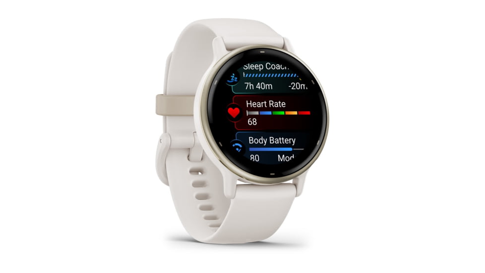 Garmin Vivoactive 5 Watch, Cream Gold Aluminum Bezel w/ Ivory Case and Silicone Band, 010-02862-11