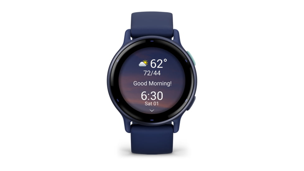 Garmin Vivoactive 5 Watch, Metallic Navy Aluminum Bezel w/ Navy Case and Silicone Band, 010-02862-12