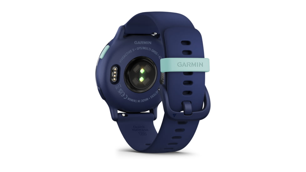Garmin Vivoactive 5 Watch, Metallic Navy Aluminum Bezel w/ Navy Case and Silicone Band, 010-02862-12
