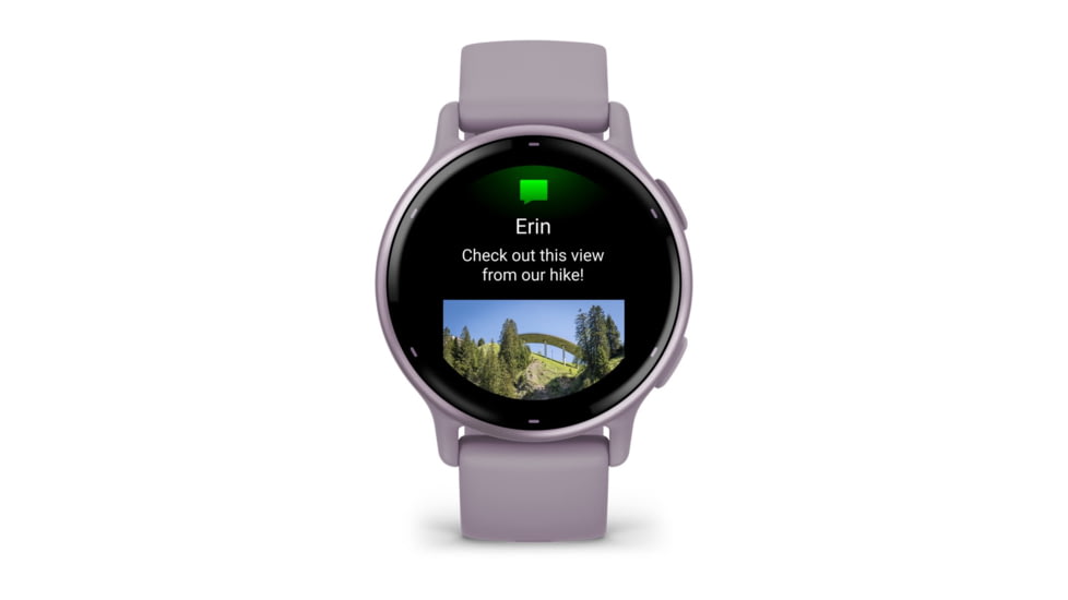 Garmin Vivoactive 5 Watch, Metallic Orchid Aluminum Bezel w/ Orchid Case and Silicone Band, 010-02862-13