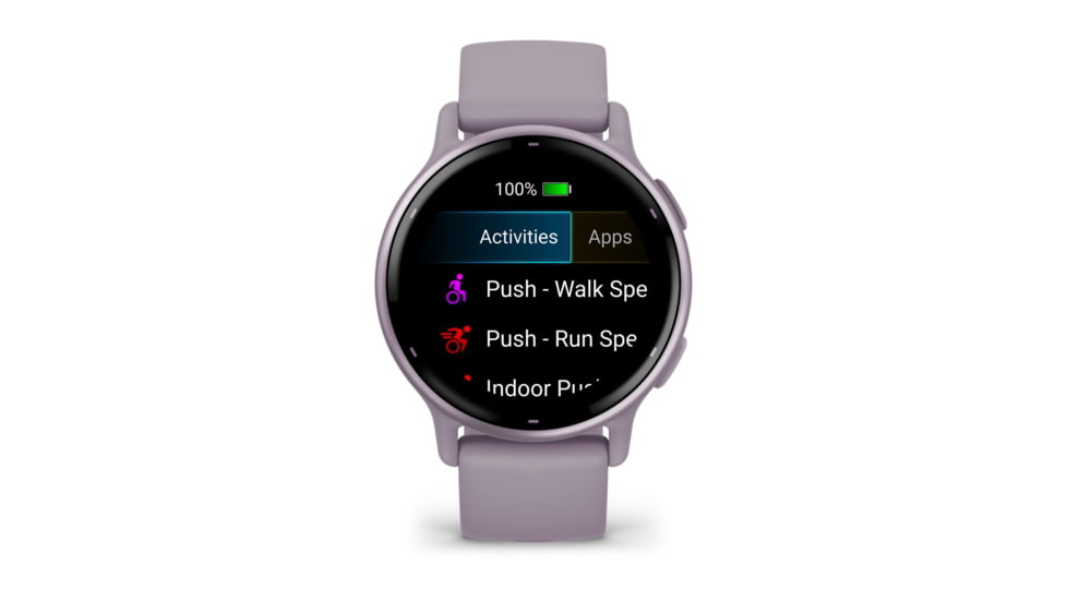 Garmin Vivoactive 5 Watch, Metallic Orchid Aluminum Bezel w/ Orchid Case and Silicone Band, 010-02862-13