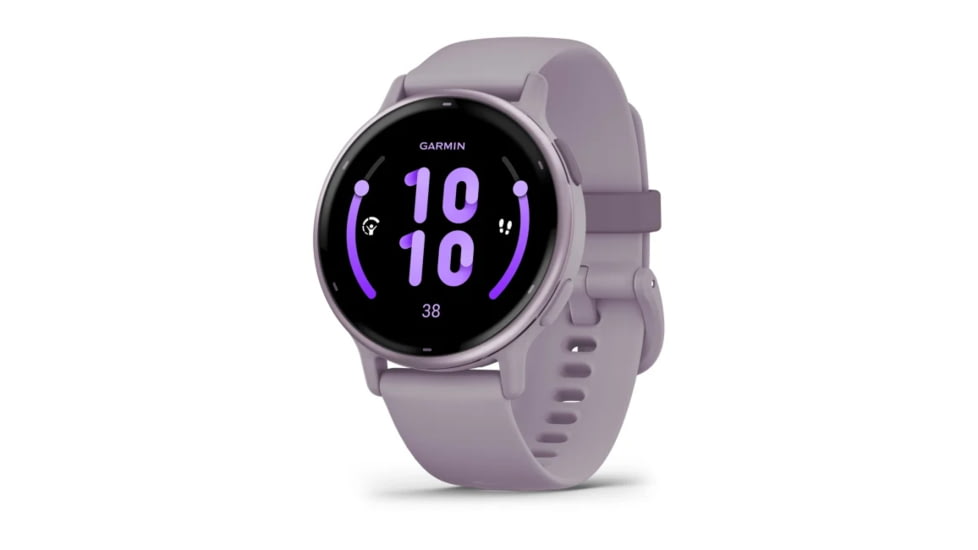 Garmin Vivoactive 5 Watch, Metallic Orchid Aluminum Bezel w/ Orchid Case and Silicone Band, 010-02862-13