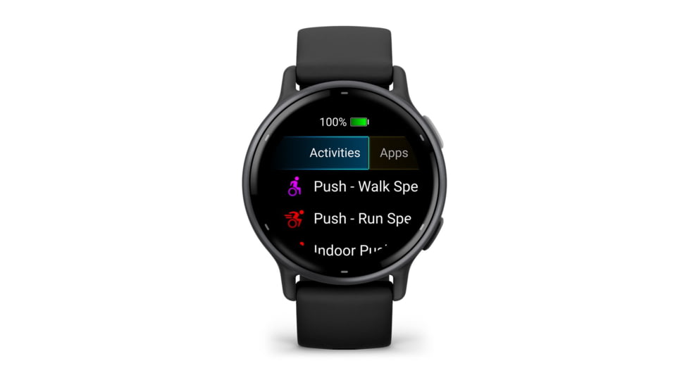 Garmin Vivoactive 5 Watch, Slate Aluminim Bezel w/ Black Case and Silicone Band, 010-02862-10