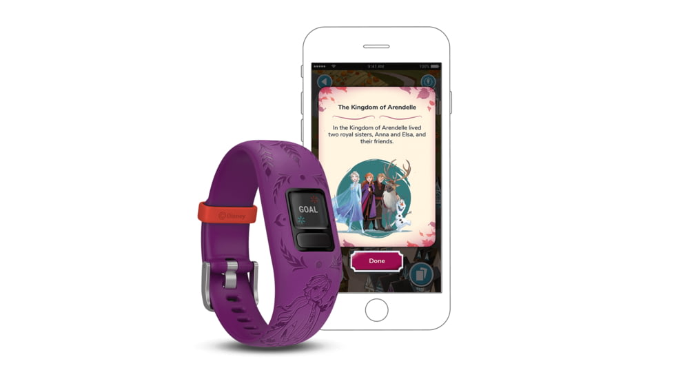 Garmin Vivofit jr. 2, Kid's Activity Tracker, Disney Frozen 2 - Anna, Purple 010-01909-39