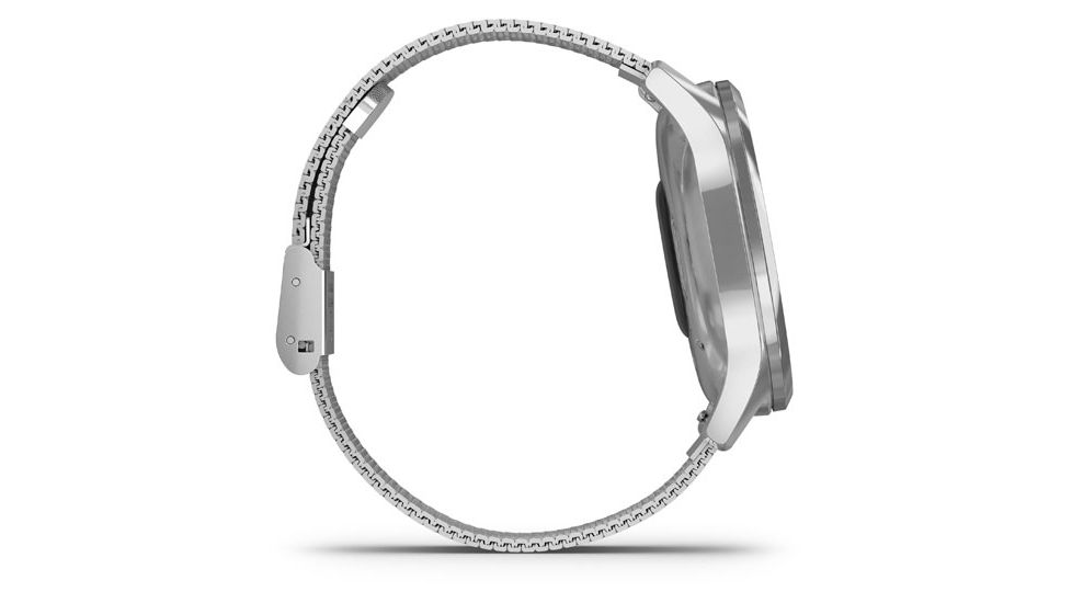 Garmin Vivomove 3 Luxe Hybrid Smartwatch w/Milanese Band, Silver/Black, 010-02241-03