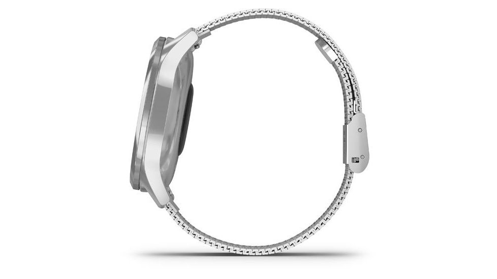 Garmin Vivomove 3 Luxe Hybrid Smartwatch w/Milanese Band, Silver/Black, 010-02241-03