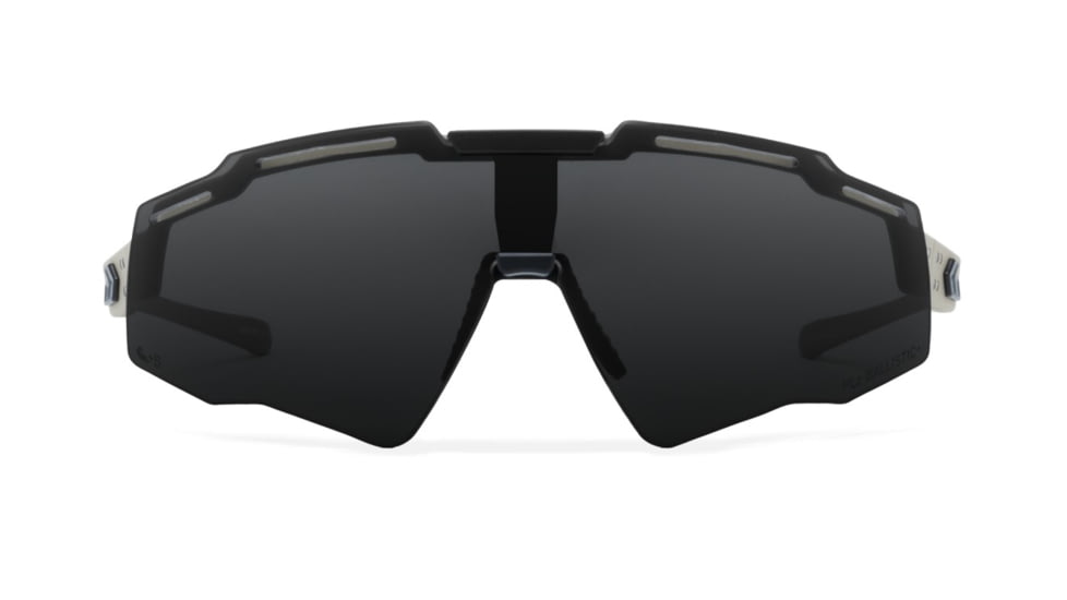 Gatorz Blastshield B2 Sunglasses, Desert, Matte Black Logo, MilSpec Ballistic Polarized, Smoke w Anti-Fog, ANSI Z87.1, Desert, One Size, 841235127175