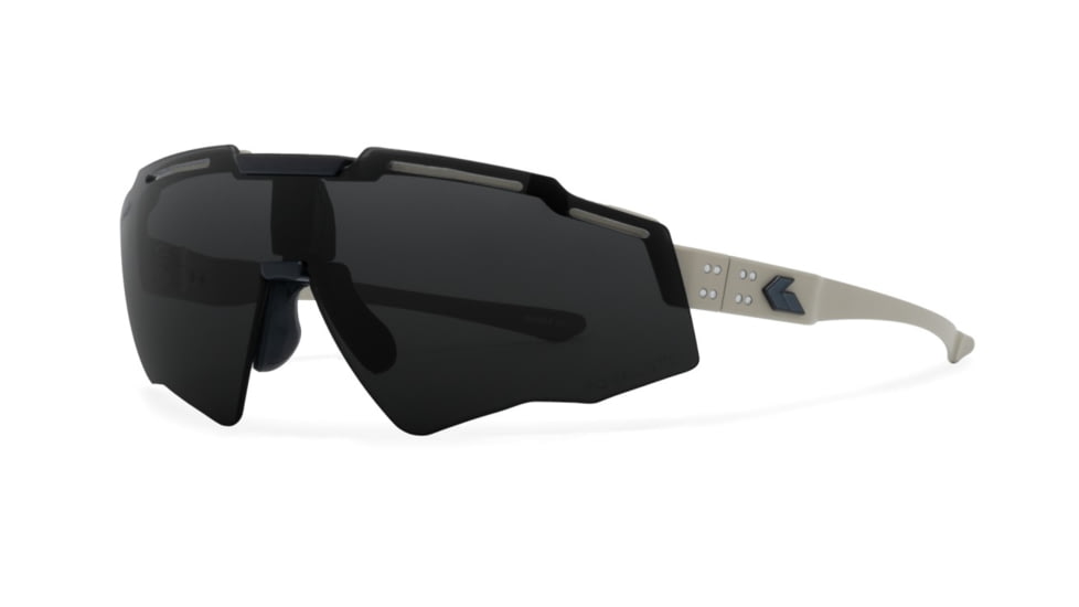 Gatorz Blastshield B2 Sunglasses, Desert, Matte Black Logo, MilSpec Ballistic Polarized, Smoke w Anti-Fog, ANSI Z87.1, Desert, One Size, 841235127175