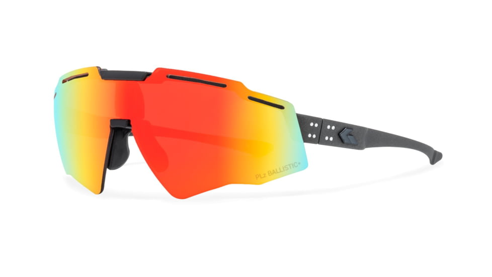 Gatorz Blastshield B2 Sunglasses, Graphite, Matte Black Logo, MilSpec Ballistic Polarized,Smoke, Sunburst Mirror w, Anti-Fog, ANSI Z87.1, Graphite, One Size, 841235127199