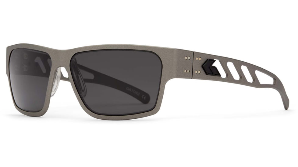 Gatorz Delta M4 Sunglasses, Gun Metal Frame, Smoke Polarized Lens, Matte Black Plug, GZ-05-111