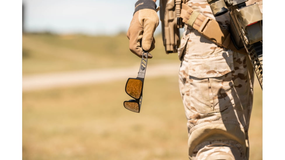 Gatorz Delta M4 Sunglasses, Gun Metal Frame, Smoke Polarized Lens, Matte Black Plug, GZ-05-111