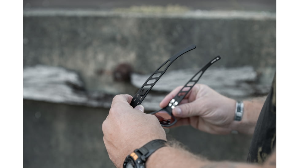 Gatorz Delta M4 Sunglasses, Gun Metal Frame, Smoke Polarized Lens, Matte Black Plug, GZ-05-111