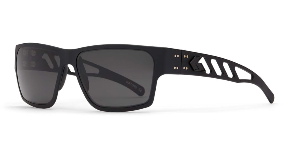 Gatorz Delta M4 Sunglasses, Matte Black Frame, Smoke Polarized Lens, Matte Black Plug, GZ-05-011