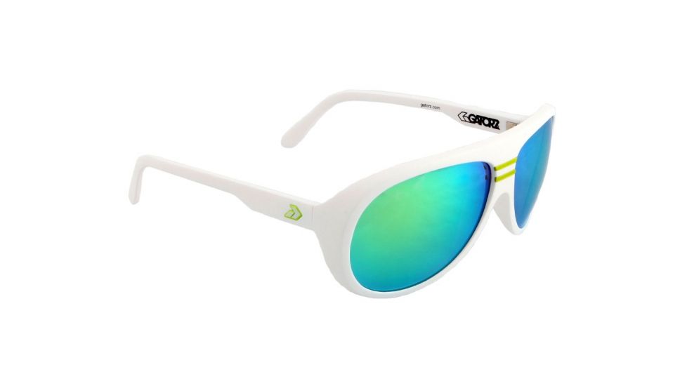 Gatorz Elymwh17mMwh Ely Matte White Frame Multi Layer Green Lens Sunglasses
