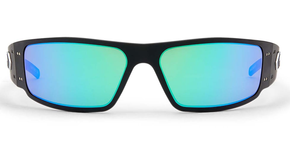 Gatorz Magnum Sunglasses, Black Frame, Brown Polarized w/Green Mirror Lens, GZ-01-023