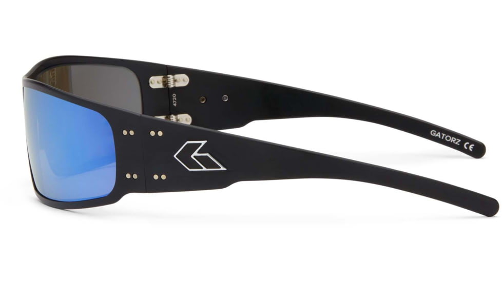 Gatorz Magnum Sunglasses, Black, Smoke Polar, Blue Mirror w/ Silver Logo, Black, GZ-01-022