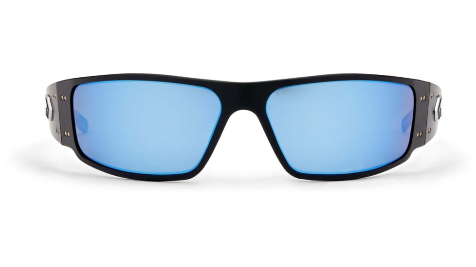 Gatorz Magnum Sunglasses, Black, Smoke Polar, Blue Mirror w/ Silver Logo, Black, GZ-01-022