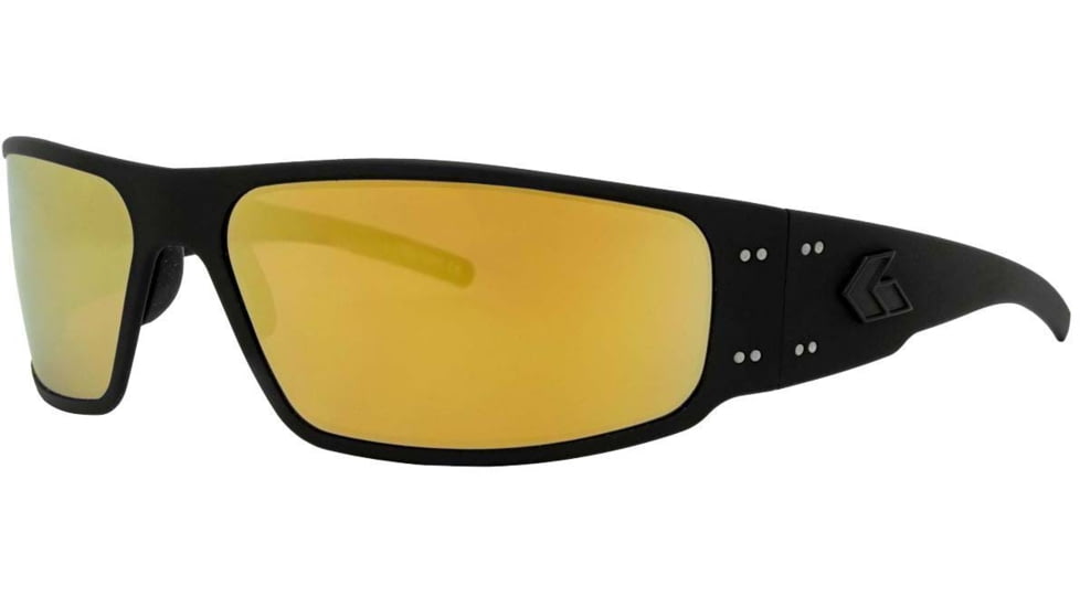 Gatorz Magnum Sunglasses, Blackout Frame, Rose Polarized w/Gold Mirror Lens, GZ-01-016