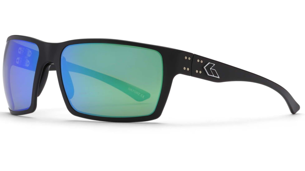 Gatorz Marauder Glasses, Brown Polarized Lens w/Green Mirror, Black, One Size, GZ-12-422