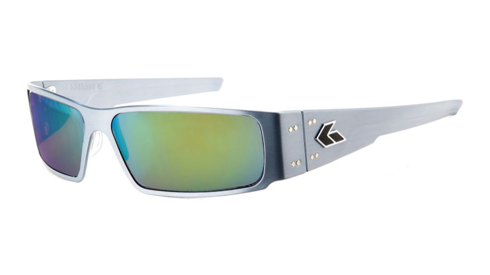 Gatorz Octane Sunglasses, Gun Metal Frame, Brown Polarized w/Green Mirror Lens, Polarized, OCTGUN03P-G