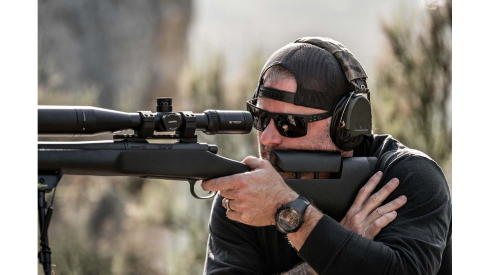 Gatorz Rig Sunglasses, Black Frame with Black Logo, MilSpec Ballistic, Anti-Fog Smoke Lenses, GZ-14-002