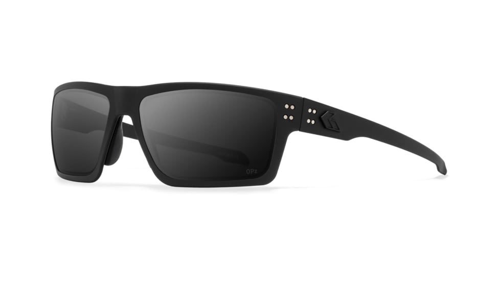 Gatorz Sentix Glasses, Black/Matte Black Logo/Polarized Smoke, Medium, GZ-18-010